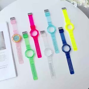 Dây Đeo Thể Thao Chống Nước TPU Cho Đồng Hồ Bỏ Túi Swatch X AP Royal Pop Vòng Đeo Tay Thay Thế Trong Suốt Một Mảnh Có Khóa Điều Chỉnh