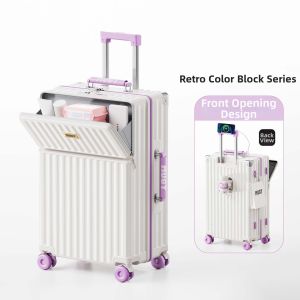 MINGJUEGONGZI | Front Opening Hardside Luggage 20inch