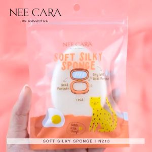 พัฟ NEECARA SOFT SILK SPONGE N213 พัฟฟองน้ำรูปไข่ สุดคิวท์คอลเลคชั่นล่าสุด
