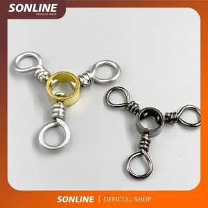 SONLINE KiliKili Barrel Swivel 3 Mata 3 Way Swivel Ring Fishing Line Connector