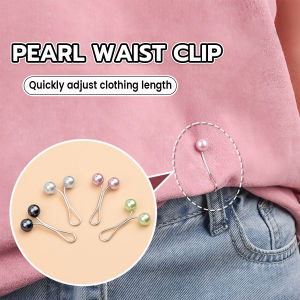 Amoki【มีสินค้าในสต๊อก】 Jeans Skirt Waist Invisible Clip Detachable Fixed Buckle Headscarf Clamp Sweet Pearl Style 8Pcs/pack