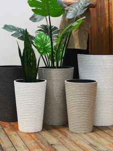 Plastic Resin Thickened Melamine round Super Large Knee High Flowerpot For Home Indoor Living Room Floor Basin