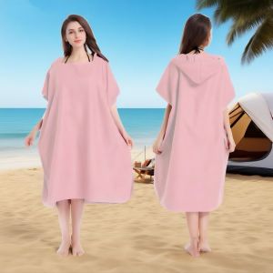 Microfiber Hooded Towel Men Women Swim Beach Travel Quick Dry Changing Robe Cape Bath Towel Bathrobe Surf Poncho Sauna Play