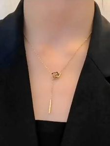 ASIX GOLD สร้อยคอแฟชั่นเคลือบทอง 24 เส้น สร้อยคอผู้หญิง ไม่เปลี่ยนเป็นสีดํา ไม่ลอก ของขวัญที่สวยงาม