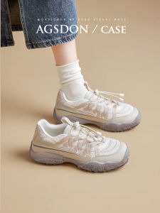 Agsdon | Spring Ballet Style Hiking Sneakers White Thick Sole