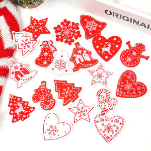 10Pcs Wooden Random Style Christmas Decorations Snowflake Bells Elk Christmas Tree Pendant for Home Decor Navidad 2026 Ornament