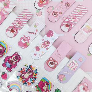 Strawberry Bear Magnetic Bookmark Japanese Style Cartoon Cute Girl Xinwang Honggao Yan Value Magnetic Holder Book Page Clip Stylish Exquisite and Creative Stationery Only for Pupils Magnetic Stickers Children Reward Gift.