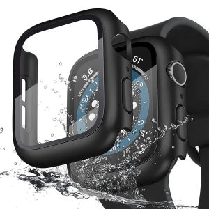 PC Case +Tempered Glass Watch Protector For Apple Watch 44mm 38 40 41 42 45mm Full Proctective Cover for iWatch SE 7 6 5 4 3 2 1