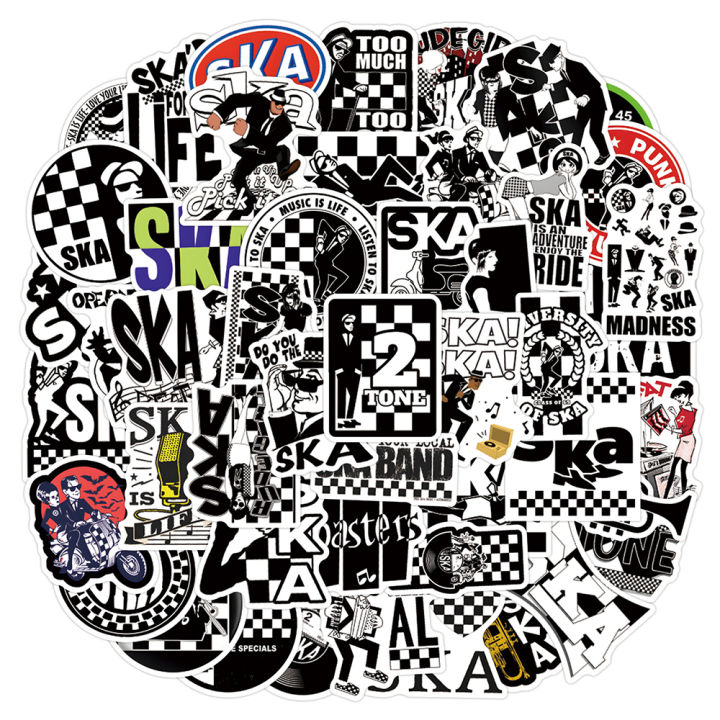 Ska Sticker 10/30/55pcs Cartoon Ska Graffiti Stickers Reggae Music Cool Decals ...