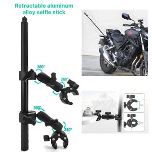 Bicycle Motorcycle Panoramic Selfie Stick For Insta360 One X2 X3 X4 GoPro 12 11 10 DJI Monopod Mount Handlebar Bracket Accessory