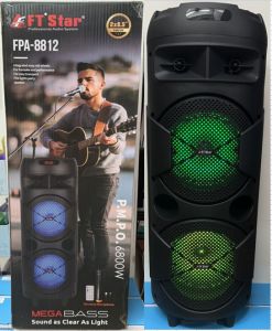 8 inch *2  Subwoofer Bluetooth Speaker W/LED  Wireless Microphone For Karaoke & Performance Party Speaker 6800WATTS