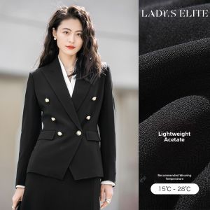 LadyS Elite | Black Thin Acetate Suit for Spring/Summer Occupation