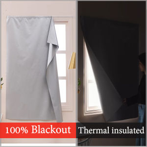 100% Full Shading Curtain Punch Free Sunshade Curtain Sunshade Cloth Heat Insulation Shades Double Sided Silver Anti-UV Curtain