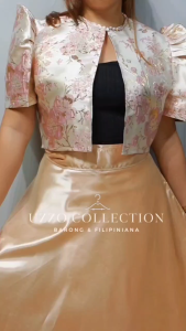 HABLON Brocade Modern Filipiniana Bolero Pink Champagne Floral Comfortable Fabric Elegant Soft Light Graduation Wedding Formal Events Othtaking