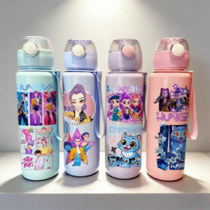 Hasbro | 3D Printed Patterns Water Cup With Straw 700ml Cute Colorful Water Cup Girls Boys Outdoor Sport School Office Accessory Gift