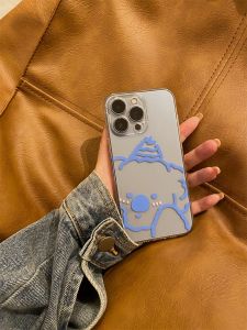 เคสโทรศัพท์ซิลิโคนใสบางเฉียบสำหรับ iPhone 16 pro Max สีเทาโลหะ 14 ฟากไกล 15P/12 ทรงเรียบง่ายสำหรับ iPhone XS 13