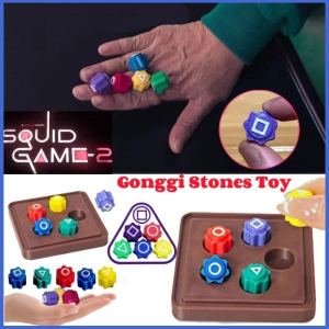 Squid Game 2 Korean Gonggi Jacks Stone Catching Game Set 5 Colors Stone Pebbles Set Toy