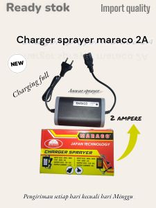 CHARGER AKI SPRAYER ELEKTRIK / CHARGER POWER MARACO 12V 2A ORIGINAL / CHARGER 2 AMPERE