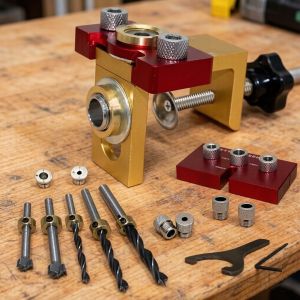 JIGHOLE | 3-in-1 Adjustable Mortise and Tenon Locator Aluminum Hole Drill Guide and Multifunctional Precision Woodworking Fixture