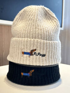 K-style Embroider Puppy Knitting Woolen Cap Children Autumn and Winter Students Cycling Cold Protection Easiest for Match Face Small Beanie Hat Men