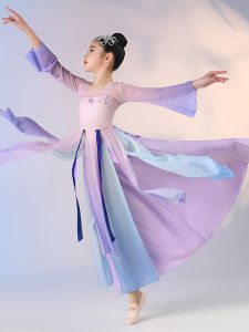Classic Dance Performance Outfit for Girls Childrens Chinese Dance Costume Elegant and Sweeping Polyester Material for Summer Season