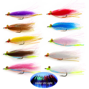 10pcs #4 #2 1/0 2/0 Chain Bead Eye Crazy Charlie Fly Bonefish Permit Tarpon Trout Bass Saltwater Streamer Fishing Lures