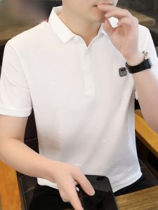 HENGYUANXIANG | เสื้อโปโลคอปกสีพื้นสำหรับผู้ชาย ทรงหลวม สไตล์ลำลอง แขนสั้น ผ้าผสมโพลีเอสเตอร์และไนลอน ฤดูร้อน 2025 เสื้อตัวบนแฟชั่น