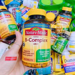(1 Hũ) 460 viên Super B-Complex with C Nature Made hàng chuẩn Mỹ B complex vitamin C
