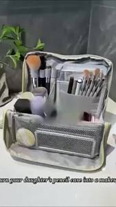 Vertical Cosmetic Bag - Portable Large Capacity Waterproof Multipurpose Vertical Toiletry Bag for WomenStationery Storage Bag