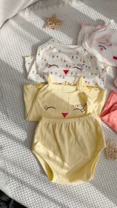 Đồ bộ cotton hai dây HotGa cho bé sơ sinh đến 12kg Màu Ngẫu Nhiên