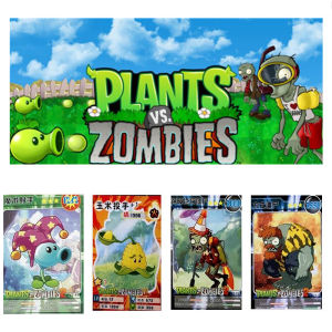 Bandai | 10 Packs/Set Plants VS Zombies Cards Peashooter Action Figures Rich Interesting Printed Pictures Trading Collection Kid Toy