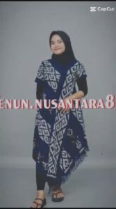 SET COUPLE BAJU TENUN BIRU DRESS TENUN KEMEJA TENUN PRIA BAJU PESTA