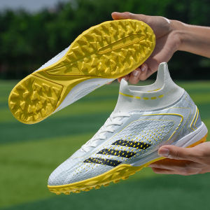 Ronaldo Messi Football Shoes Training Grass Short Studs Student High Top Soccer Cleats Lightweight Breathable Supportive