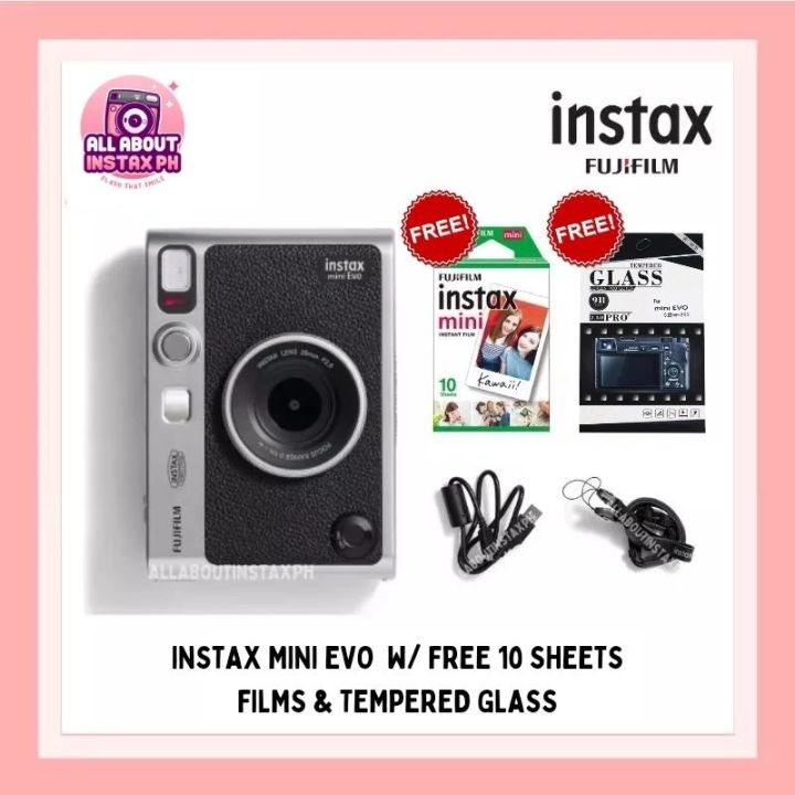 Fujifilm Instax Mini Evo Camera w/ Free 10sheets films Tempered - Main Image
