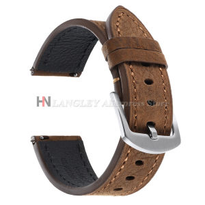 Vintage Handmade Genuine Leather Watch Band Lychee Pattern Strap 20mm 22mm for Seiko for Omega Old Brown Black Soft Mens Straps