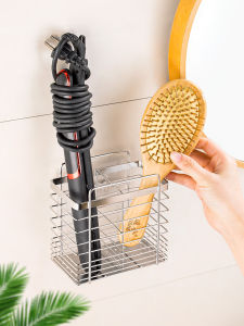 Bathroom Hair Styling Tools Organizer 304 Stainless Steel Wall Mounted Storage Rack for Curling Iron Straightener Brush