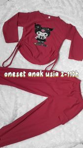 BAJU DAN CELANA CARGO KNIT HORNET ONESET ANAK PEREMPUAN USIA 2-11TH