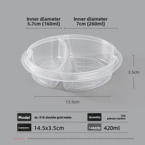 Food Grade Disposable Lunch Box with Locking Lid round Bowl High Temperature Resistant Takeaway Meal Box for Fast Food Delivery