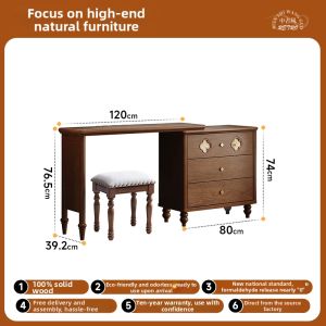 QUYUAN | French Retro Style Dressing Table
