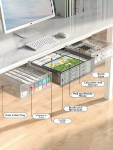 XUNHUAI | Large Capacity Under-Desk Drawer Organizer