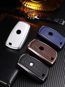 BMW Aluminium Alloy Genuine Leather Car Key Cover X1 X3 X3 X5 X6 320i 330i 340i 520i 530i 730i 740i 3 5 7 Series