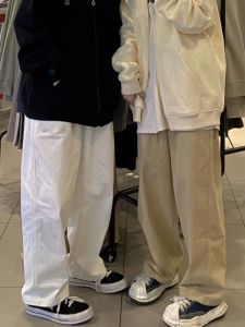 กางเกงขายาวทรงหลวมสไตล์อเมริกันสำหรับใส่ทำงาน กางเกงขายาวทรงตรงขากว้าง ทรงหลวม ทรงเข้ารูป สำหรับผู้ชายและผู้หญิง