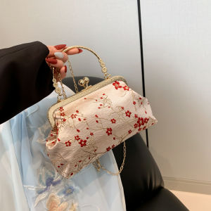 Chic Chinese Style Embroidered Chain Crossbody Bag Single Shoulder Womens Handbag Fashionable 2024 New Model Youth Casual