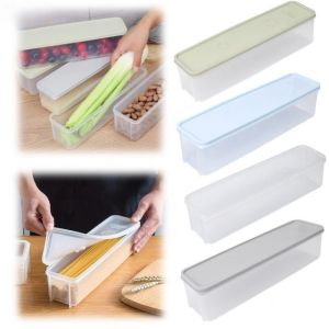 Kitchen Noodle Spaghetti Rectangular Storage Box Household Cereal Preservation Case with Cover Food Grade Plastic Container