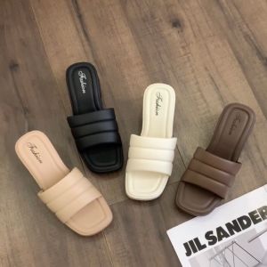 SUNBALEE รองเท้าแตะส้นสูงสายคาด สีพื้น ส้นสูงสไตล์เกาหลี รองเท้ายาง พื้นนิ่มใส่สบาย 🔥 E2323