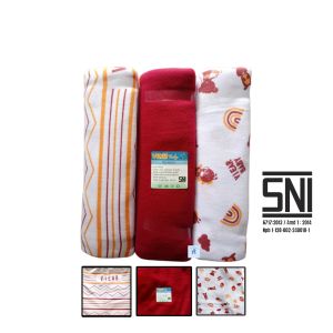 VIEAR BABY 3 Pcs Bedong Bayi Baru Lahir SNI Ukuran Jumbo 90 Cm X 110 Cm Motif Terbaru Bahan Kaos