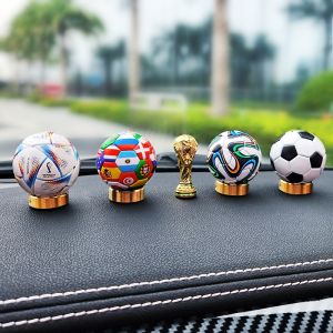 Creative World Cup Souvenir Football Model Cristiano Ronaldo Neymar Messi Figurine Car Decoration Gift round Shape Automobile Interior Accessories