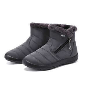 Womens Warm Snow Boots Waterproof Faux Fur Lined Ankle Booties Non-Slip Outdoor Winter Shoes With Zipper