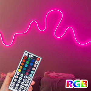 RGB LED Neon Strip Lights 5V Flexible Rope Lights with 44Key Remote for Bedroom & Gaming Decor