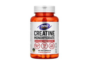NOW Sports Creatine Monohydrate 120 Veg Capsules 750mg per Capsule | Muscle Energy Strength & Lean Mass Support